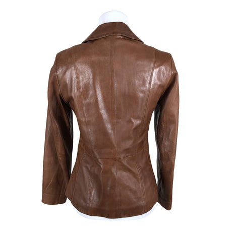 Unisex Trendzone - Leather jacket, size 36 - Brown (2)