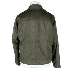 Unisex Zizzi - Leather jacket, size 44 - Green (2)