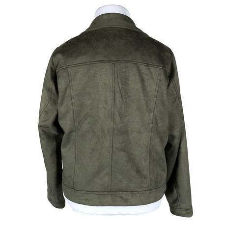 Unisex Zizzi - Leather jacket, size 44 - Green (2)