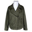 Unisex Zizzi - Leather jacket, size 44 - Green ()