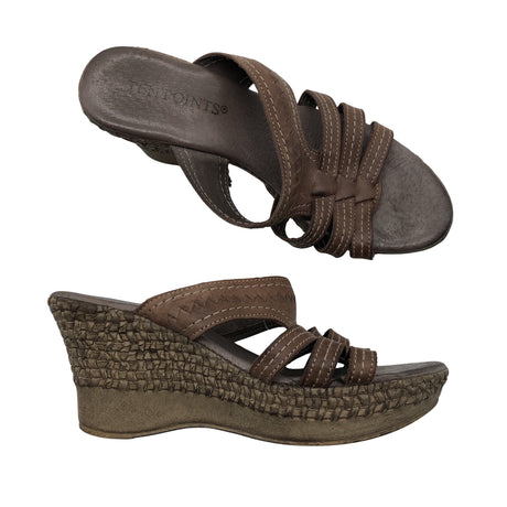 Unisex Ten Points - Wedge sandals, size 38 - Brown ()