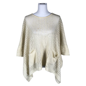 Unisex Think Positive - Poncho, size 36 - Natural white (1)