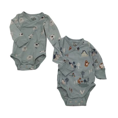 Unisex Lindex - Wrap bodysuit, size 50 - 56 - Light blue ()