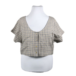 Unisex AmourLinen - Short-sleeved blouse, size 42 - Beige (1)