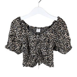 Unisex Lindex - Short-sleeved blouse, size 134 - 140 - Beige (1)