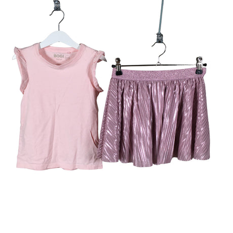 Unisex Bogi - Pleated skirt, size 116 - 122 - Light pink ()