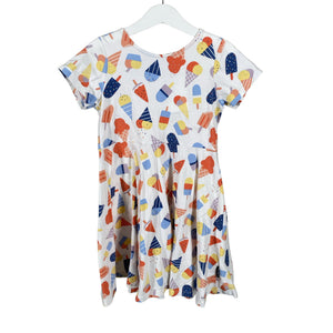 Unisex Polarn O. Pyret - Tricot dress, size 116 - 122 - White (1)