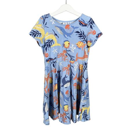Unisex Polarn O. Pyret - Tricot dress, size 116 - 122 - Light blue ()