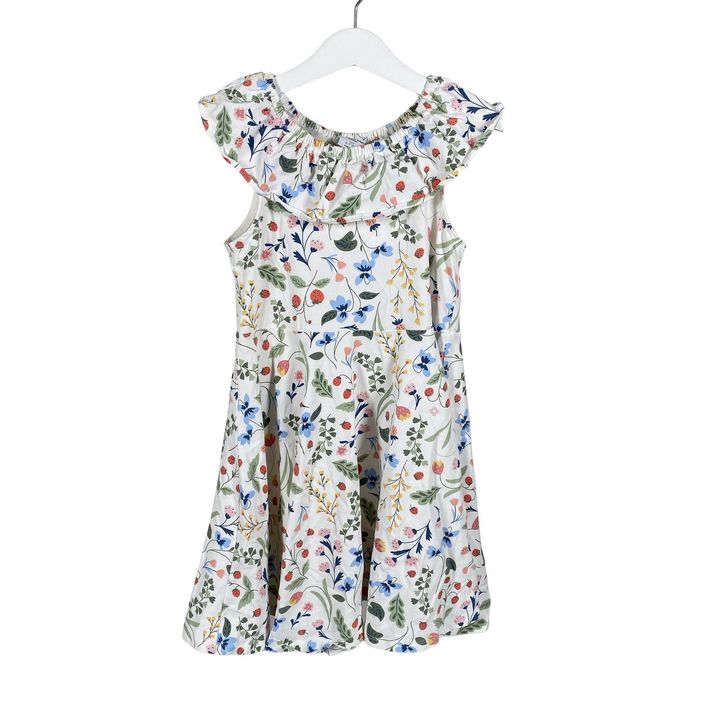 Unisex Polarn O. Pyret - Tricot dress, size 116 - 122 - White (1)