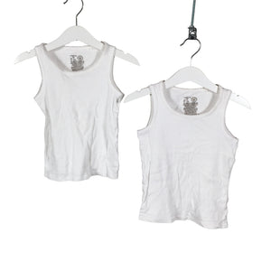 Unisex Lindex - Tricot tank top, size 104 - 110 - White (1)