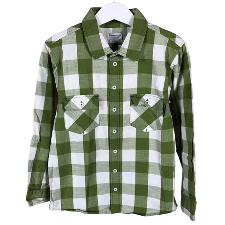 Unisex Polarn O. Pyret - Collared shirt, size 122 - 128 - Green ()