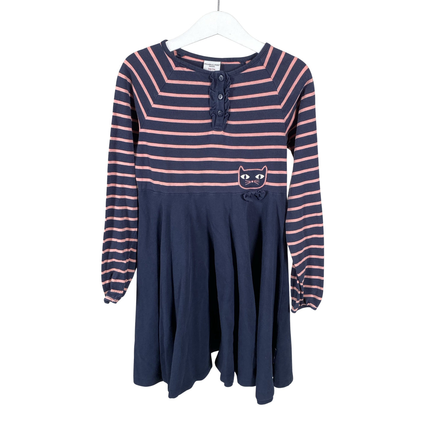 Unisex Polarn O. Pyret - Tricot dress, size 110 - 116 - Blue (1)