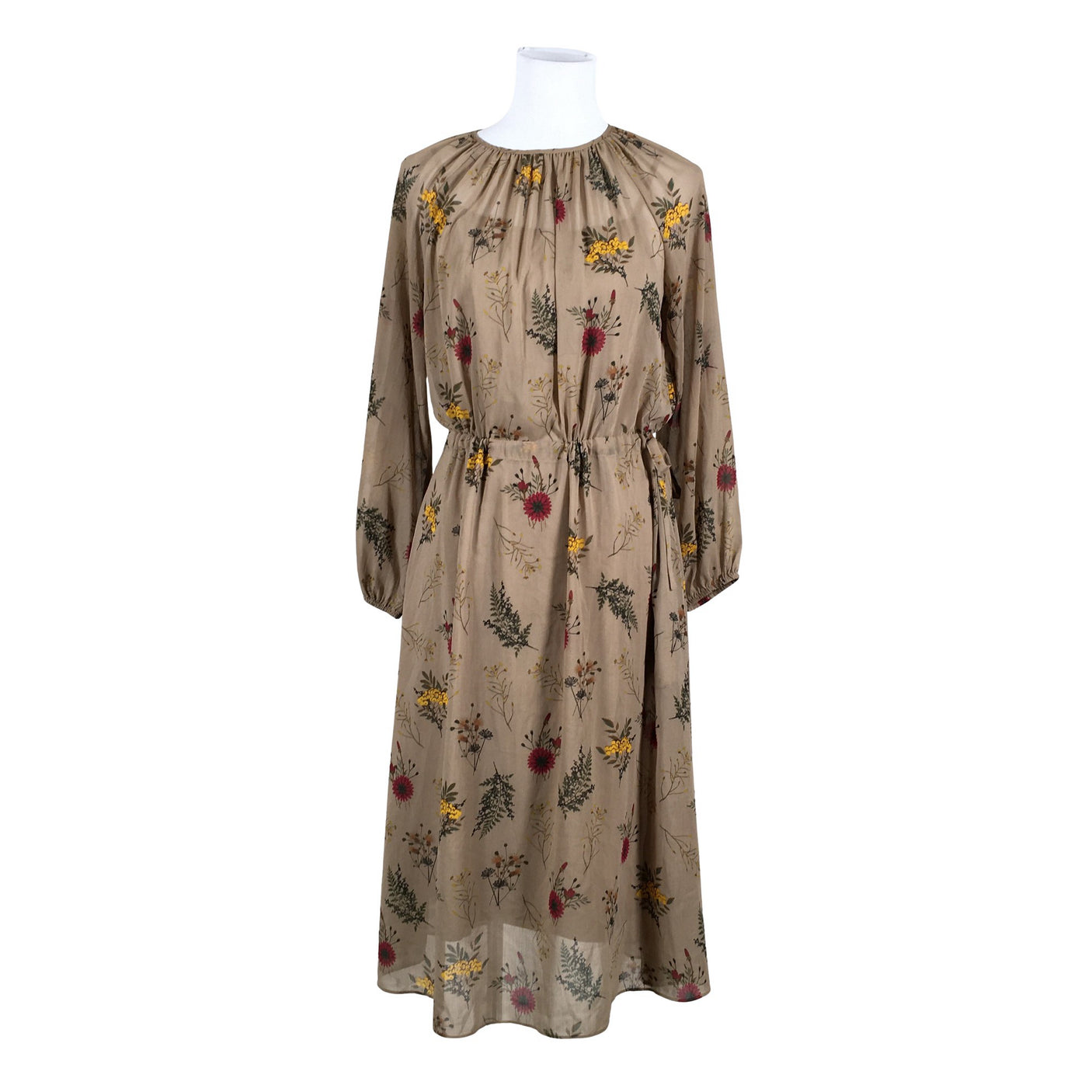 Unisex Uniqlo - Schiffon dress, size 38 - Brown (1)