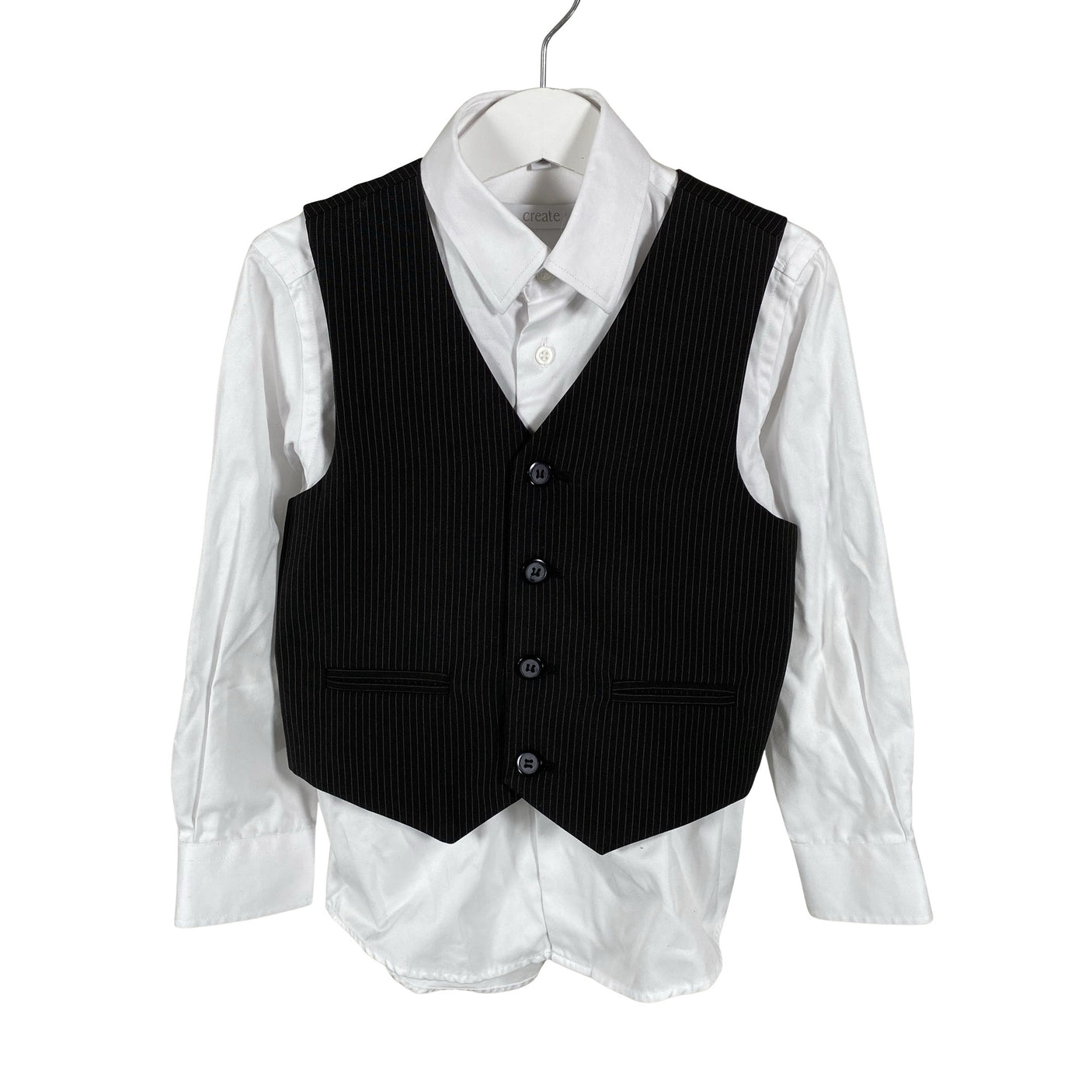 Unisex Create - Collared shirt, size 110 - 116 - White (1)