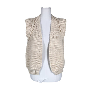 Unisex pinka - Knit vest, size 38 - Natural white (1)