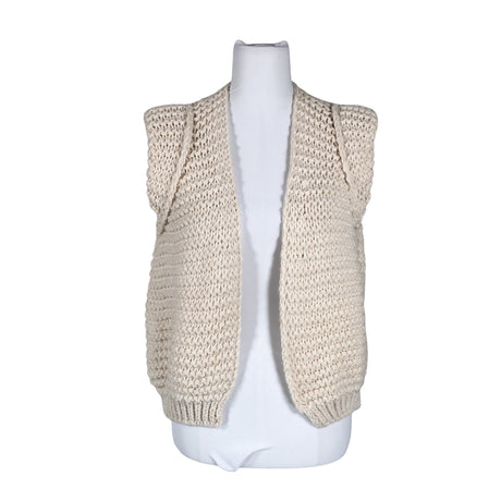 Unisex pinka - Knit vest, size 38 - Natural white ()
