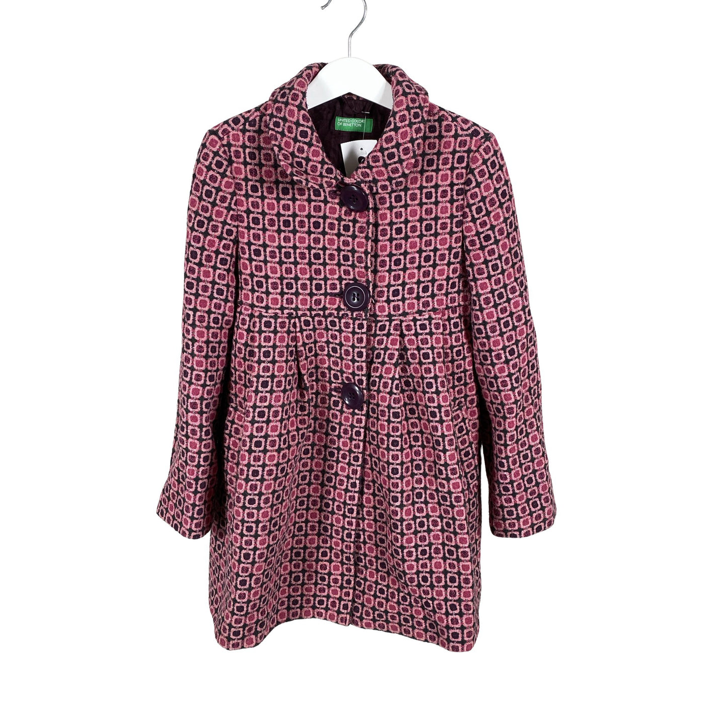 Unisex Benetton - Wool coat, size 122 - 128 - Pink (1)