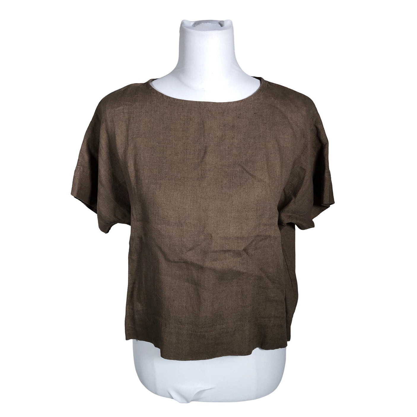 Unisex Linenfox - Short-sleeved blouse, size 32 - Brown (1)