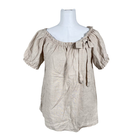 Unisex Peura - Short-sleeved blouse, size 38 - Beige ()