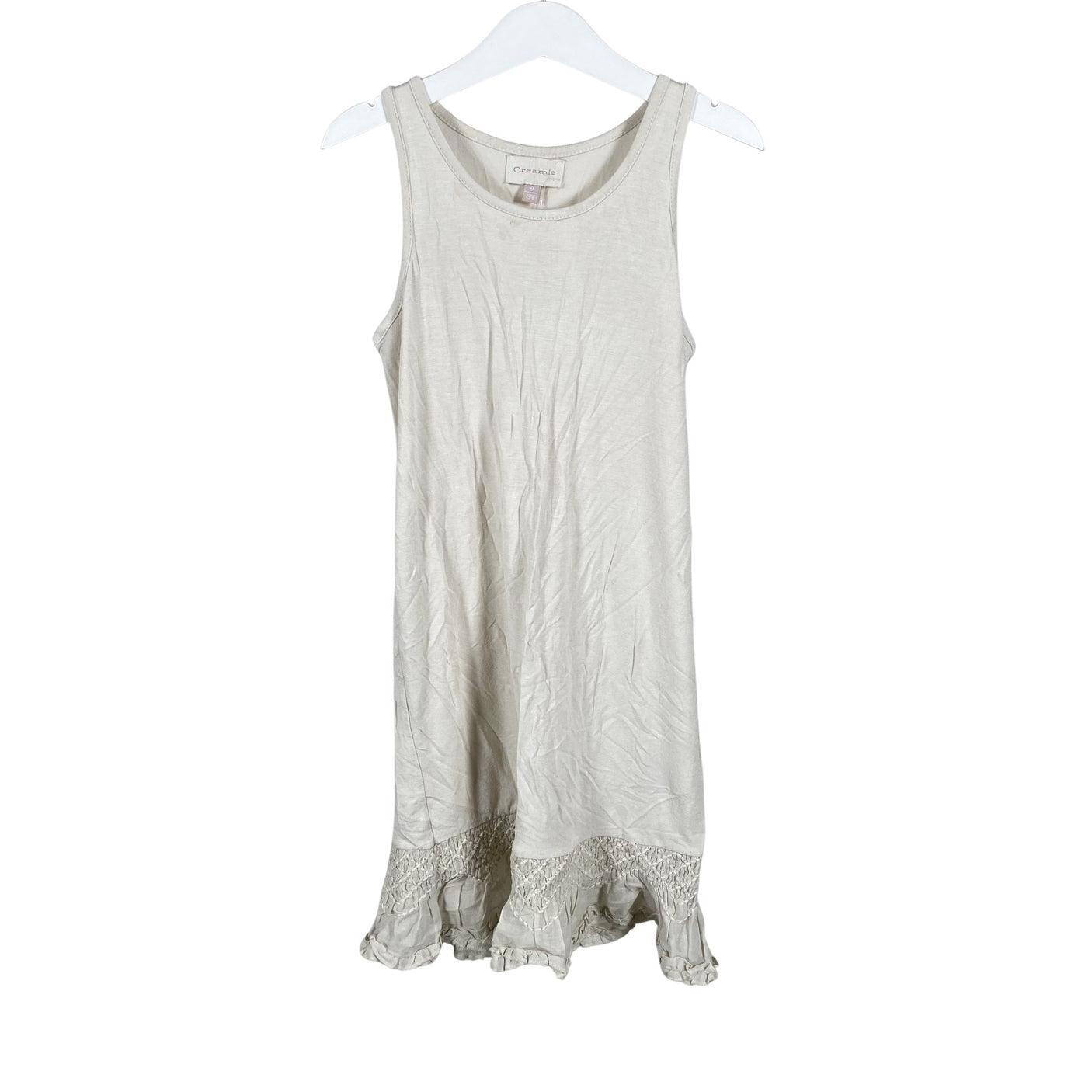 Unisex Creamie - Tricot dress, size 128 - 134 - Natural white (1)