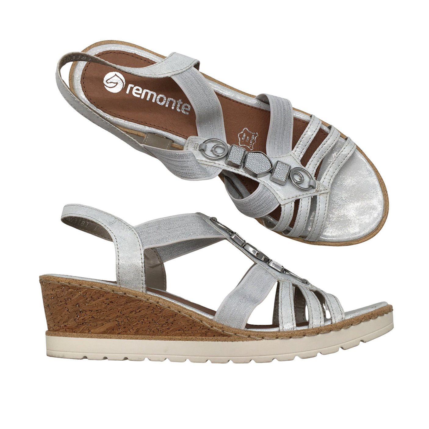 Unisex Remonte - Wedge sandals, size 39 - Silver (1)