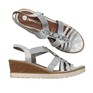 Unisex Remonte - Wedge sandals, size 39 - Silver (1)