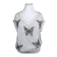 Unisex Cream - Short-sleeved blouse, size 42 - Gray ()