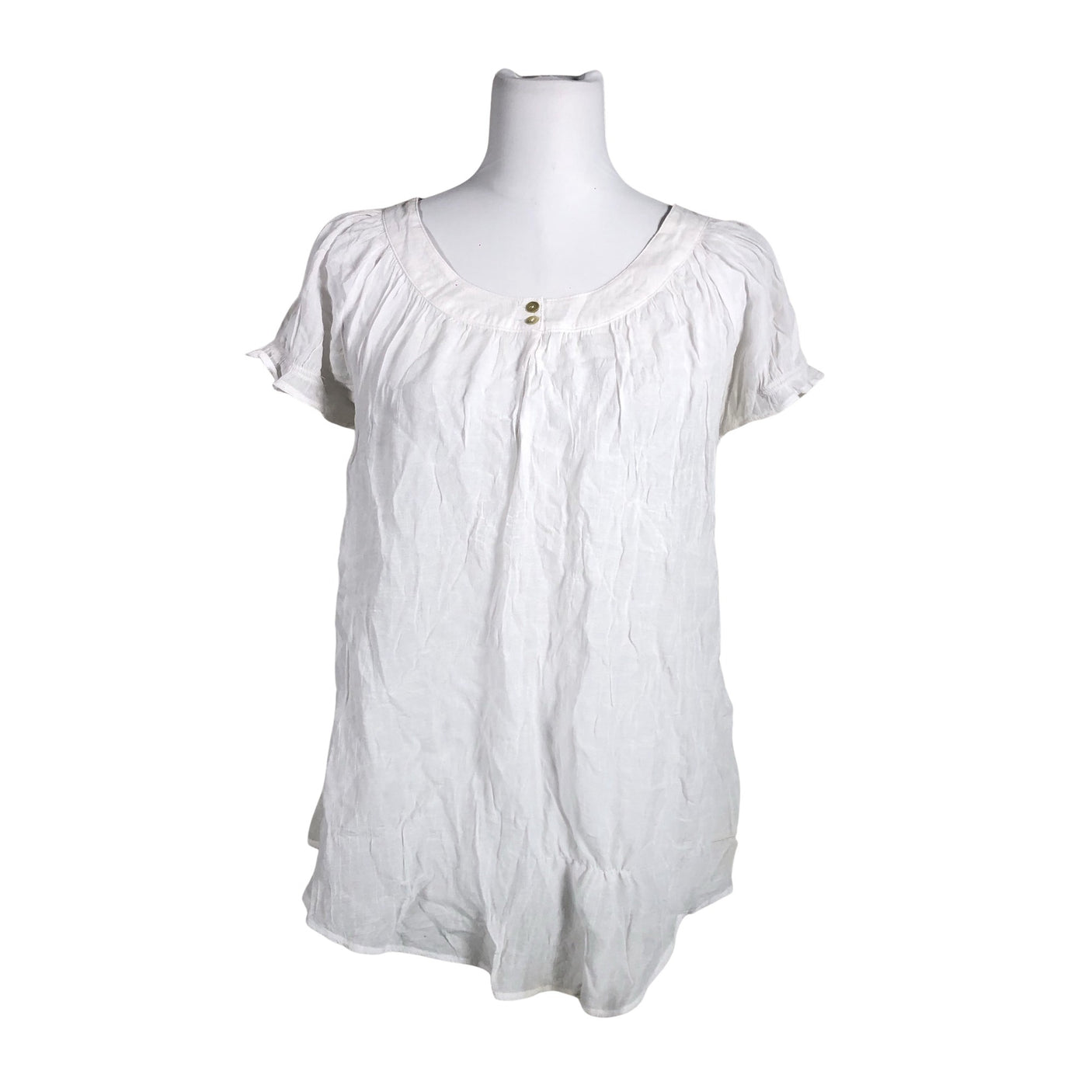 Unisex Saint Tropez - Short-sleeved blouse, size 40 - White (1)