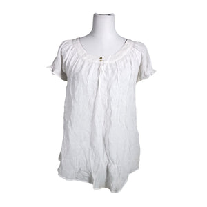 Unisex Saint Tropez - Short-sleeved blouse, size 40 - White (1)