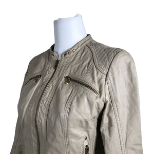 Unisex Saki - Leather jacket, size 36 - Beige (2)