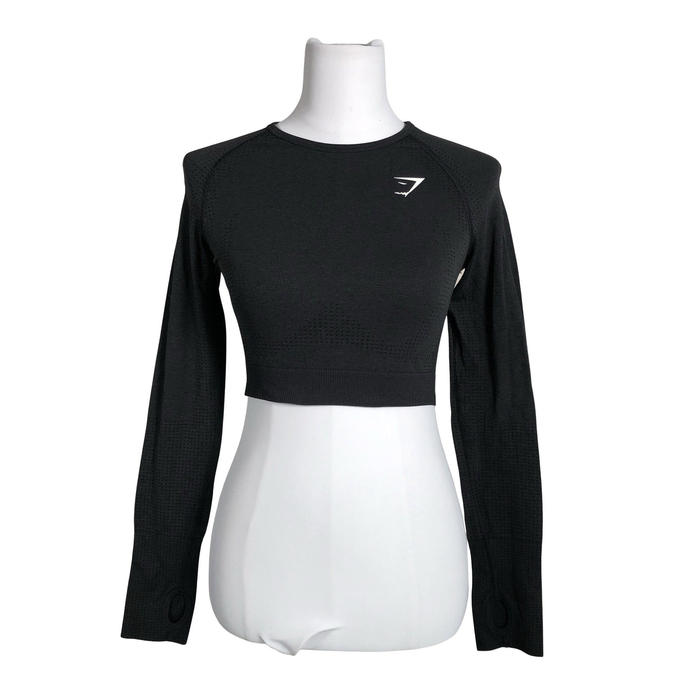 Unisex Gymshark - Sports shirt, long sleeve, size 38 - Black (1)