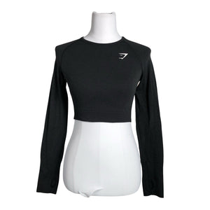 Unisex Gymshark - Sports shirt, long sleeve, size 38 - Black (1)
