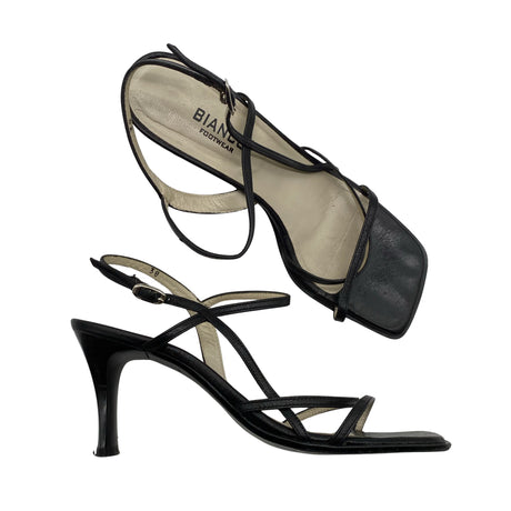 Unisex Bianco - Heeled sandals, size 38 - Black ()