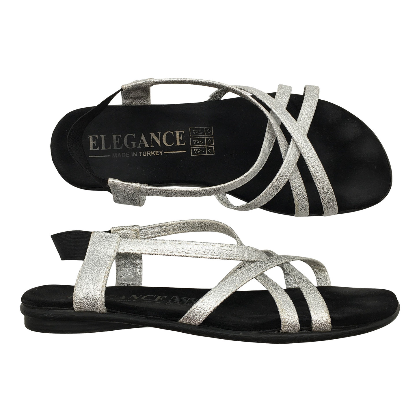 Unisex Elegance - Sandals, size 39 - Silver (1)