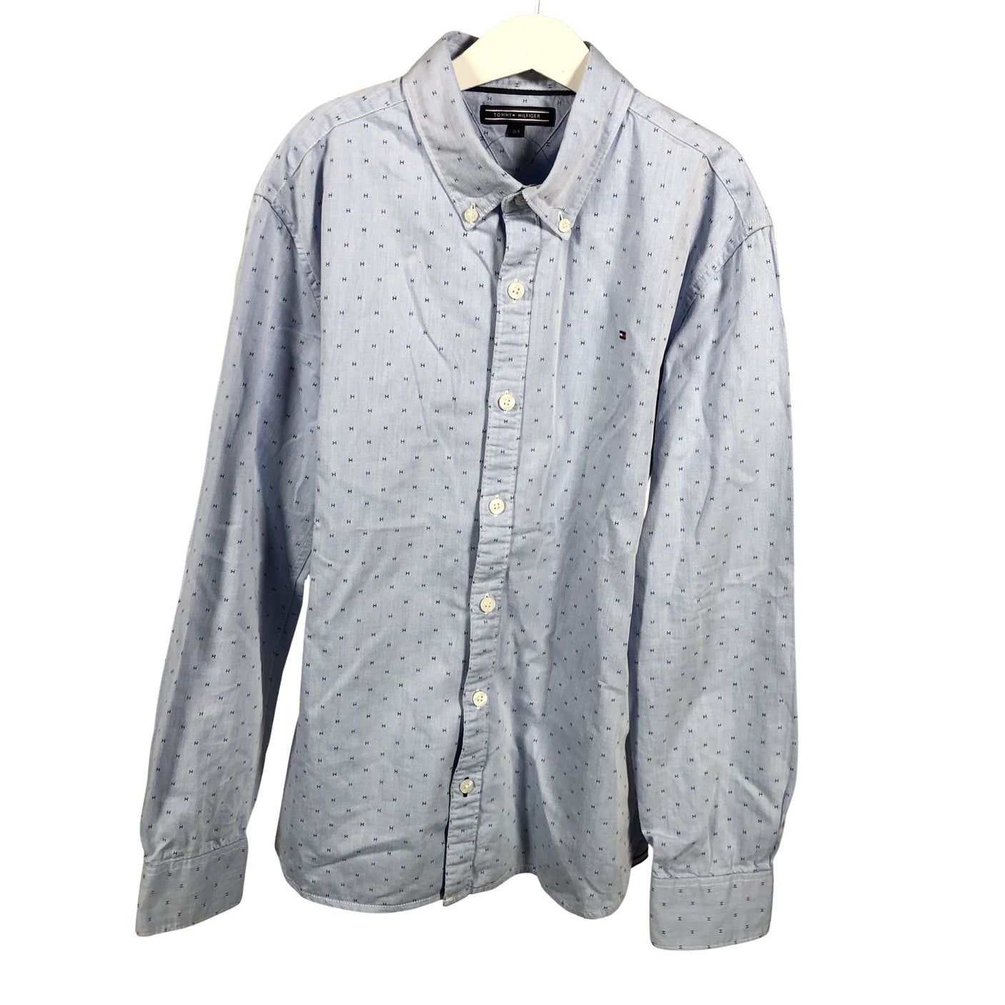 Unisex Tommy Hilfiger - Collared shirt, size 158 - 164 - Light blue (1)