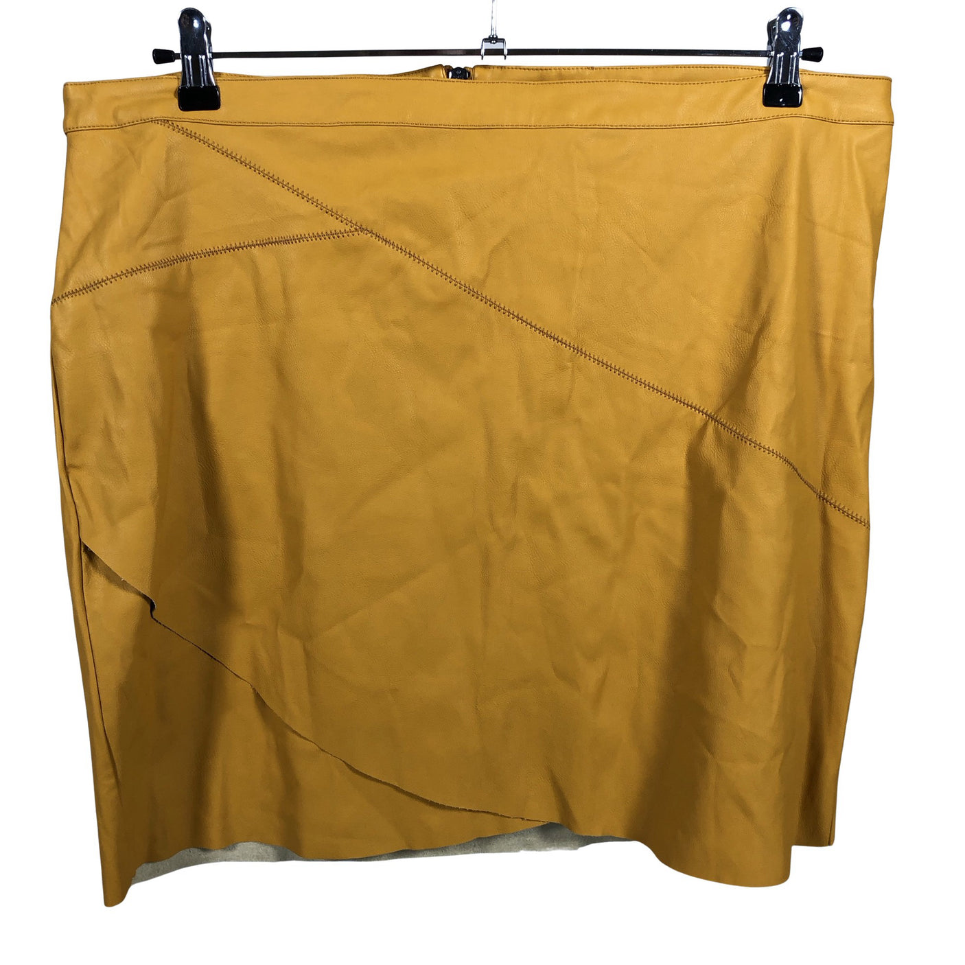 Unisex Zizzi - Leather skirt, size 38 - Orange (1)