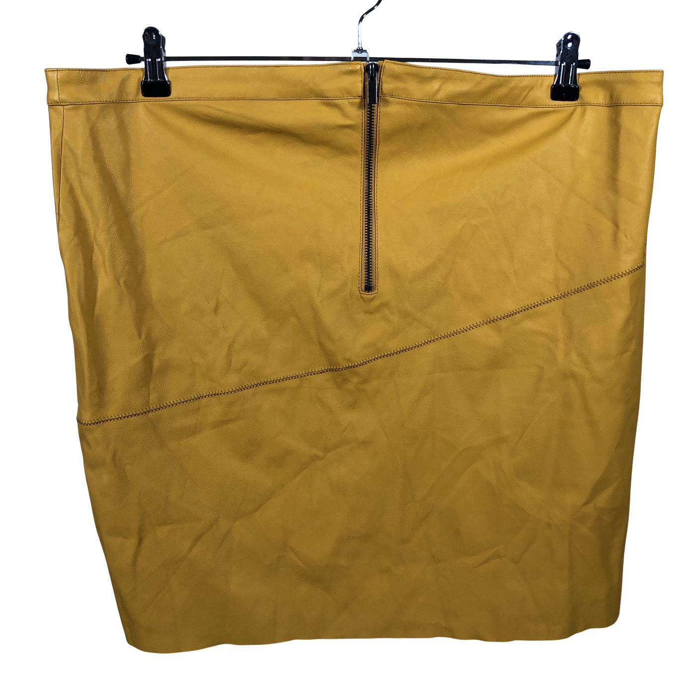 Unisex Zizzi - Leather skirt, size 38 - Orange (2)