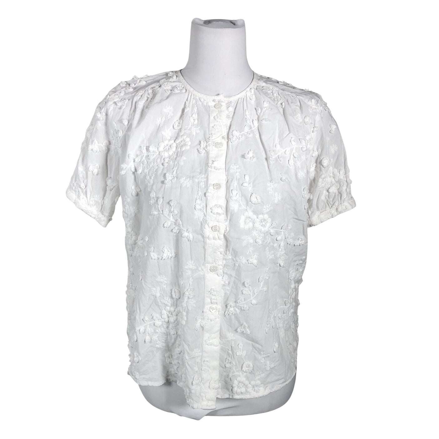 Unisex &Other Stories - Short-sleeved blouse, size 32 - White (1)