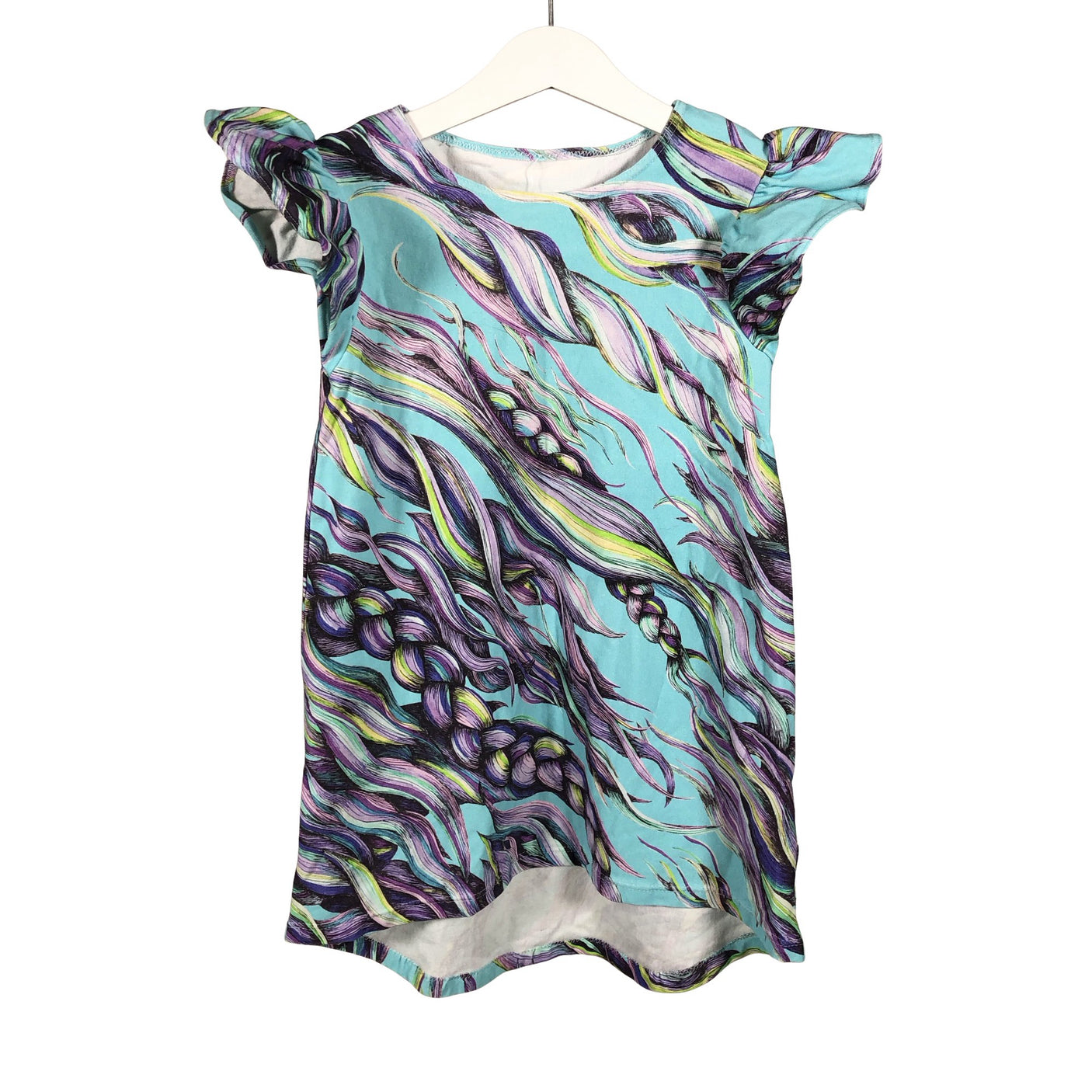 Unisex Handmade - Sweatshirt dress, size 104 - 110 - Turquoise (1)