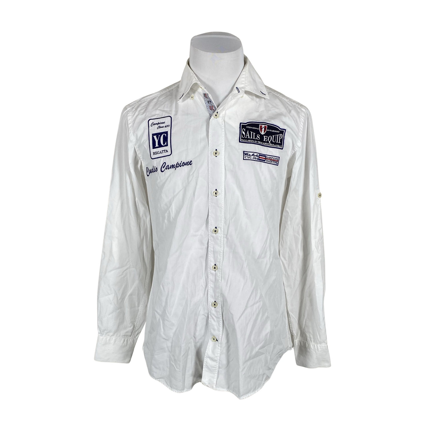 Unisex Claudio Campione - Collared shirt, size M - White (1)