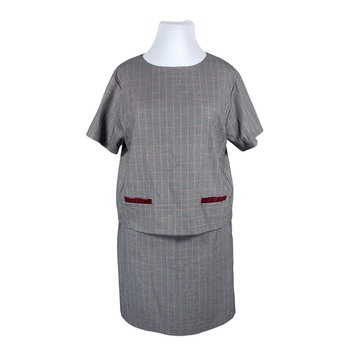 Unisex Mosaic - Short-sleeved blouse, size 44 - Wine red (1)