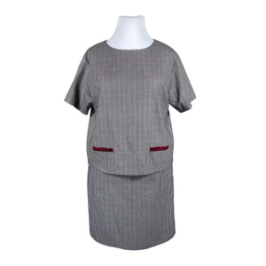 Unisex Mosaic - Short-sleeved blouse, size 44 - Wine red (1)