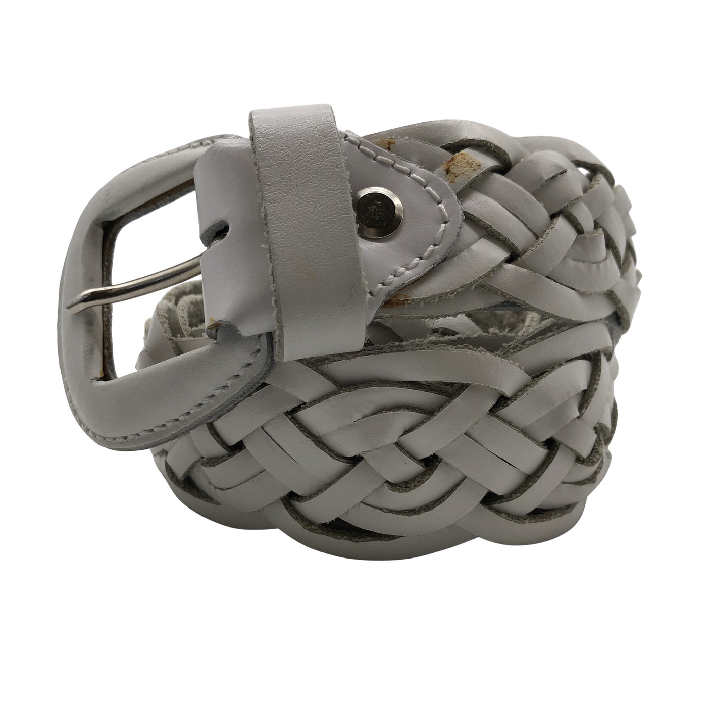 Unisex Abro - Leather belt, size Ei kokoa - White (1)