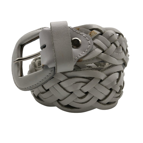 Unisex Abro - Leather belt, size Ei kokoa - White ()
