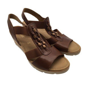 Unisex Gabor - Wedge sandals, size 38 - Brown (2)