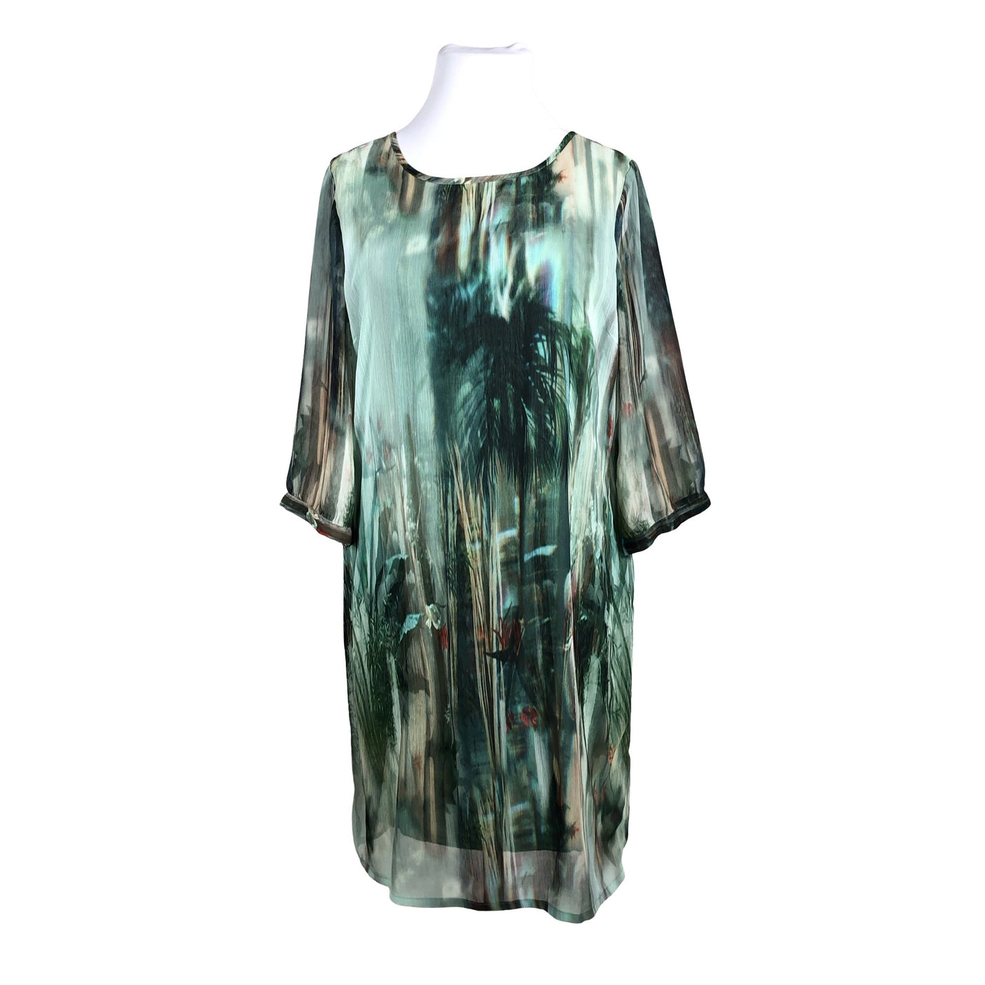 Unisex Cream - Schiffon dress, size 42 - Green (1)