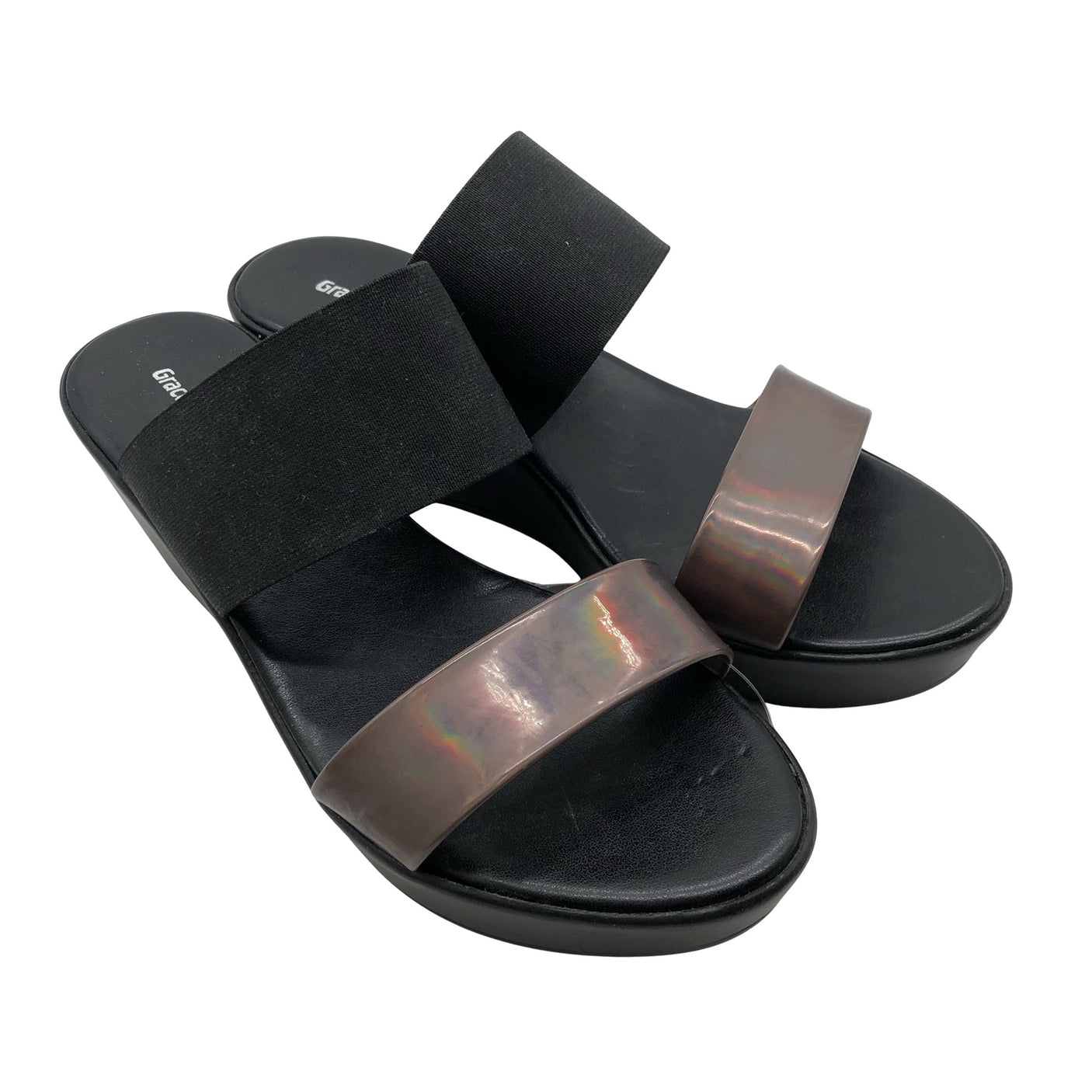 Unisex Graceland - Wedge sandals, size 38 - Black (2)