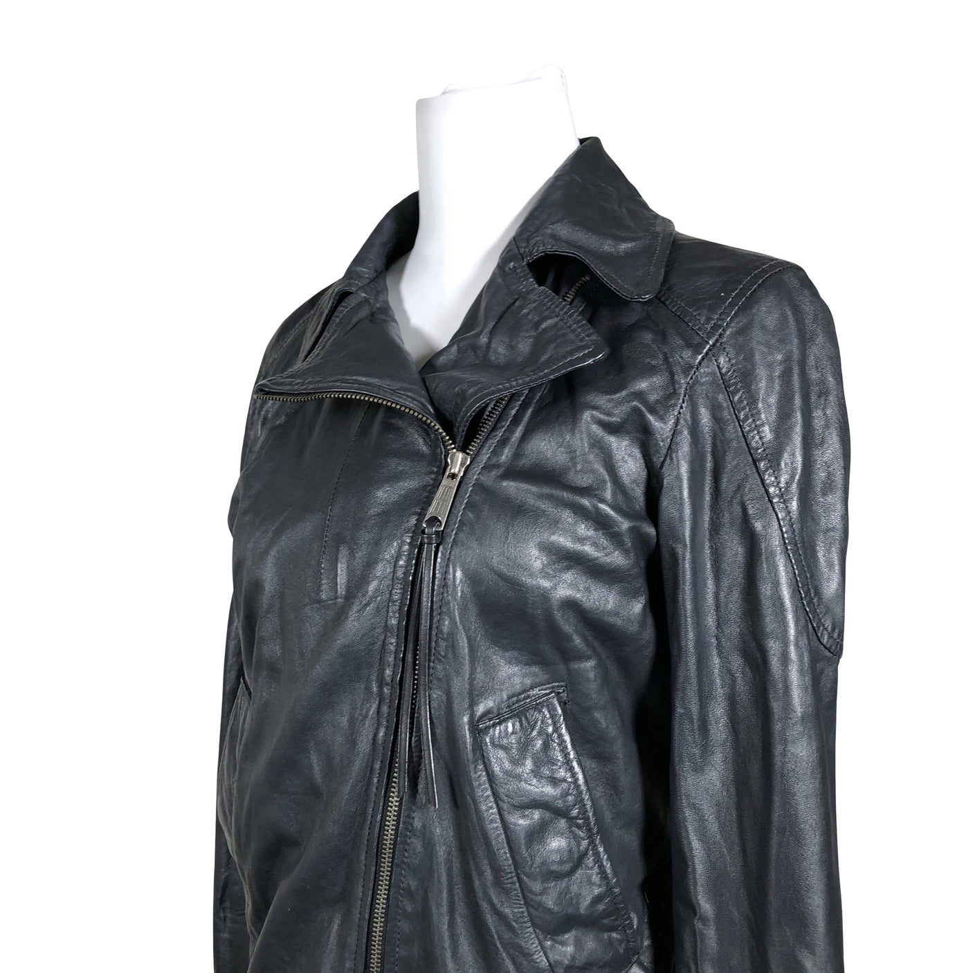 Unisex Diesel - Leather jacket, size 36 - Black (2)