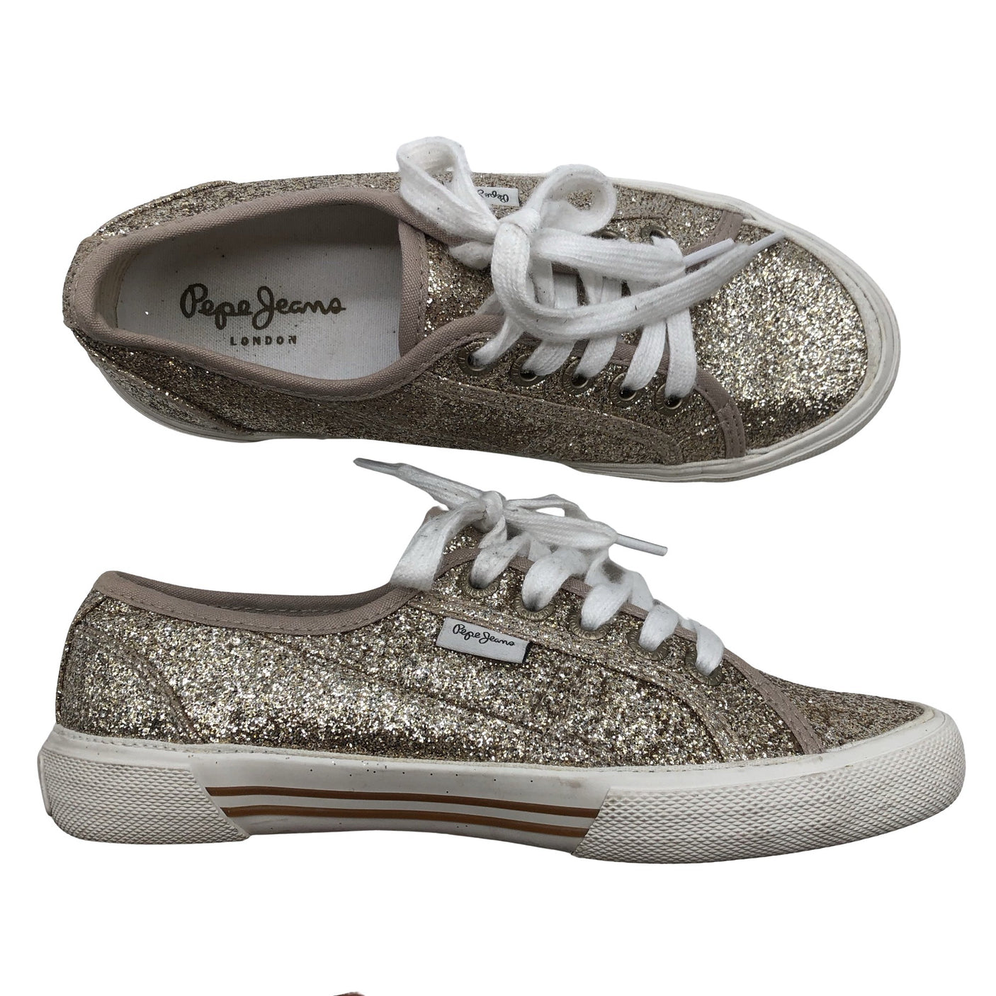Unisex Pepe Jeans - Casual sneakers, size 36 - Gold (1)