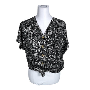 Unisex Lindex - Short-sleeved blouse, size 38 - Black (2)